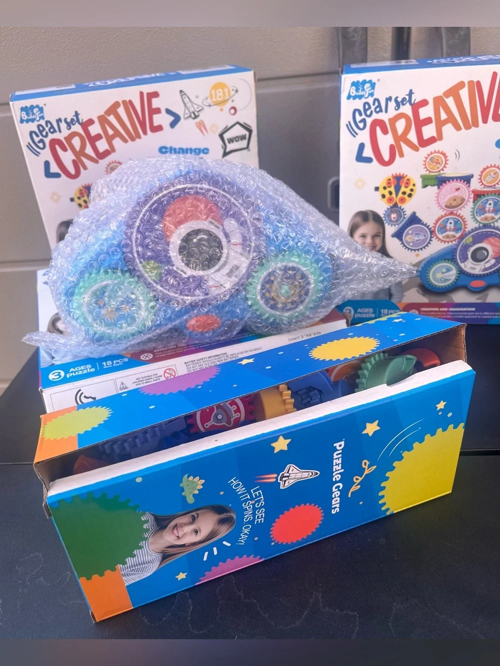 STEM Gears Toys for Kids Ages 3+, Creative Learning Building Blocks, 18Pcs Educa